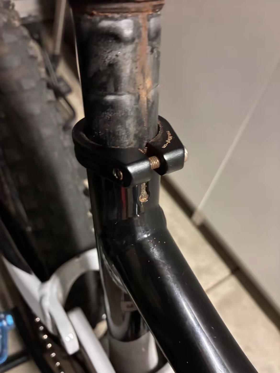 Bike component before polishing